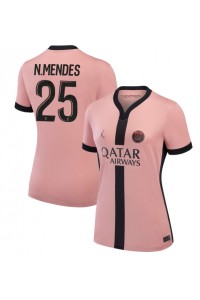 Paris Saint-Germain Nuno Mendes #25 Fotballdrakt Tredje Klær Dame 2024-25 Korte ermer